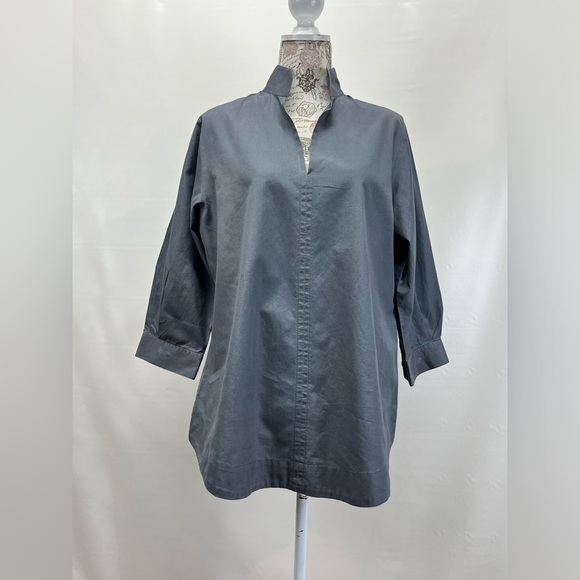 CLARIDGE & KING Gray mandarin‎ collar tunic top size L - Picture 5 of 13
